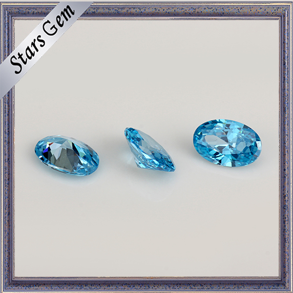 High Quality Aqua Blue 8*6 Oval CZ Stone for Jewelry