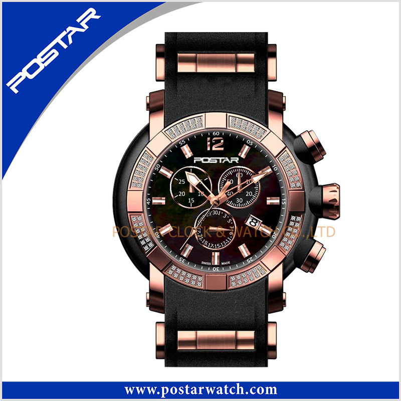 Multifunction Quartz Chronograph Watch with Silicone Band