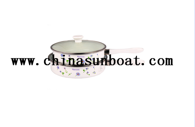 Enamel Glazed Milk Pot with Customized Printing