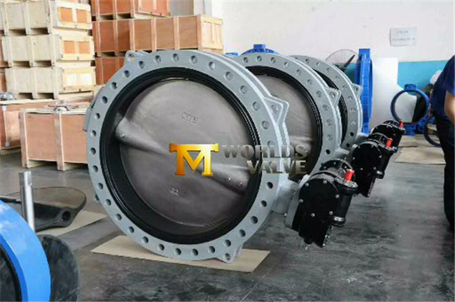 Gearbox Operated Viton Lining Double Flange U Type Butterfly Valve