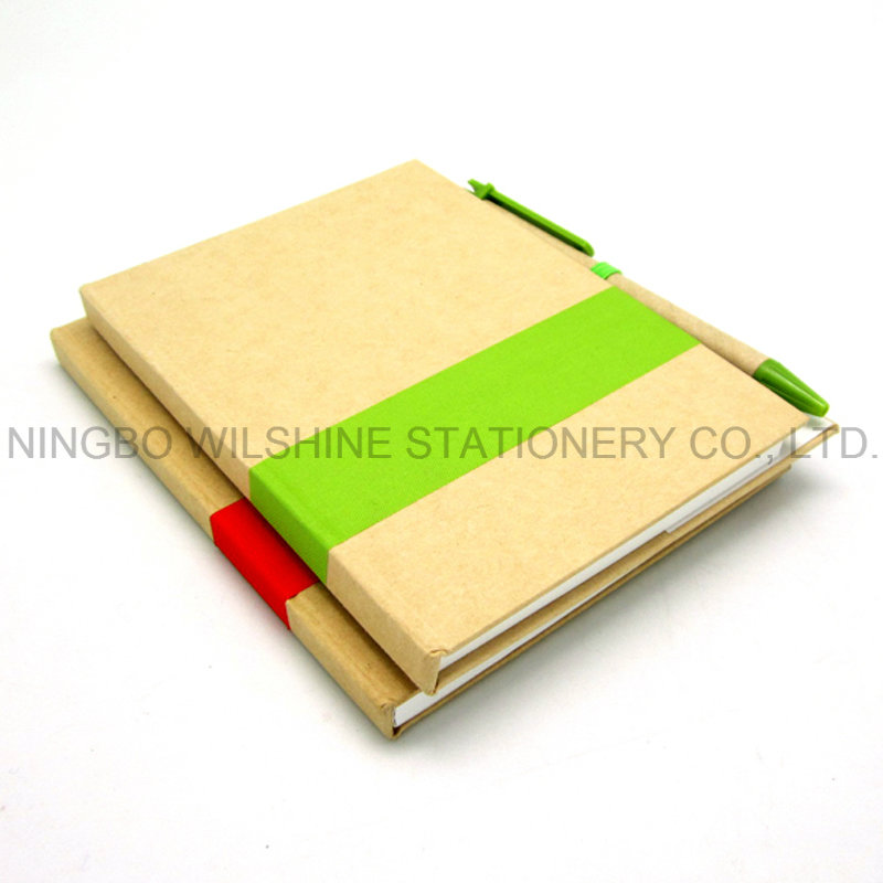 Customized Glue Bound Paper Notebook with Pen for Promotion (SNB102)