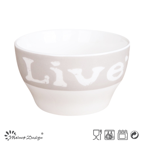 13cm New Bone China Bowl with Words Decal Design