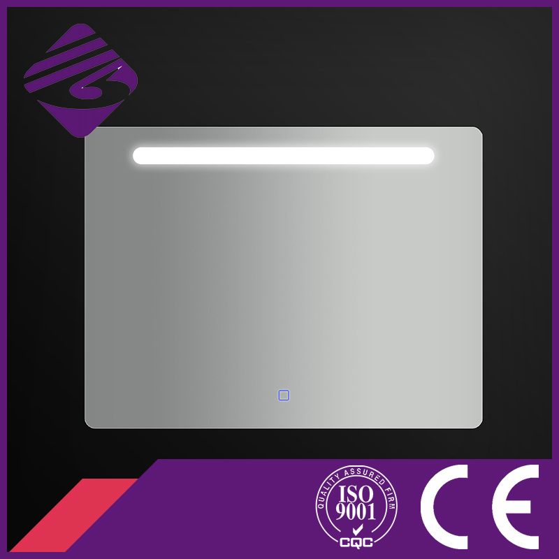 Jnh164 Cheappolished Rectangle Chamfered Edge Bathroom Mirror with LED Light