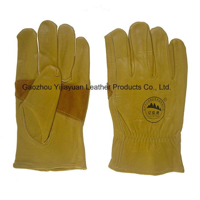 Reinforment Palm Leather Safety Workers Working Driving Gloves