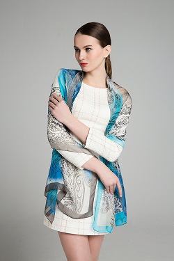 Paisely Printed Lady Silk Shawl