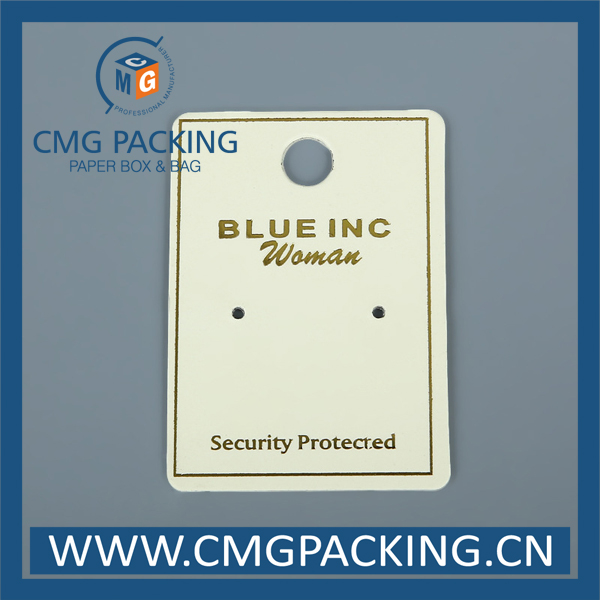 Grey Plastic Card Velvet Covered Earring Display Hang Tag (CMG-099)