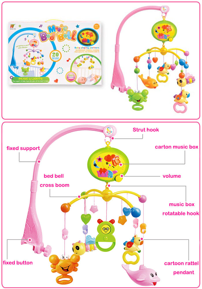 B/O Baby Toys 2015 Musical Bed Ring Plastic Baby Rattle 10214174