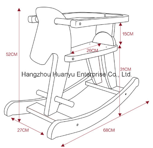 Good Quality Wooden Rocking Horse with Safeguard