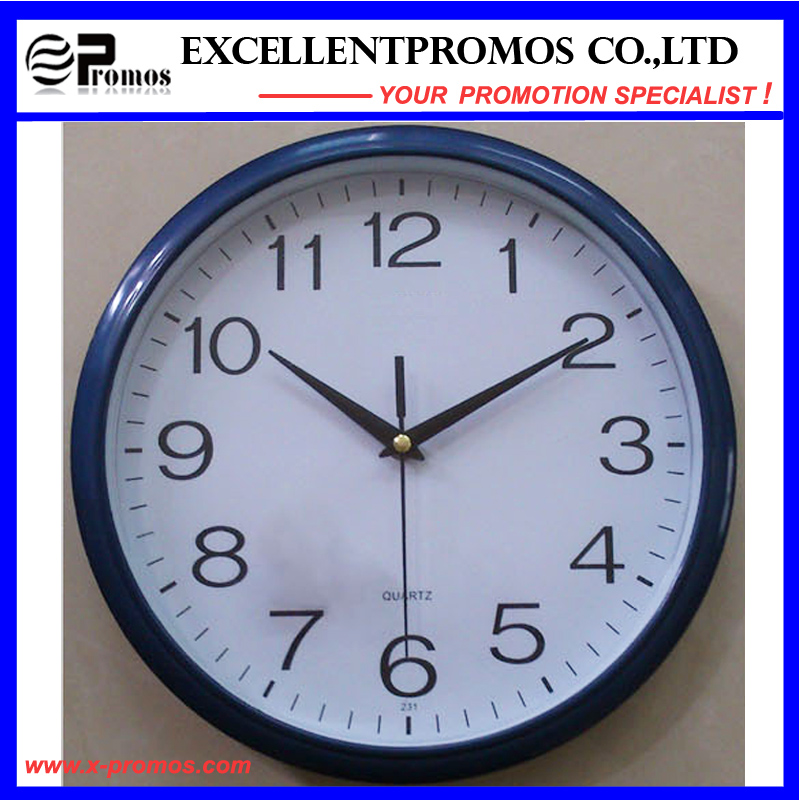 Silver Frame Logo Printing Square Plastic Wall Clock (Item27)