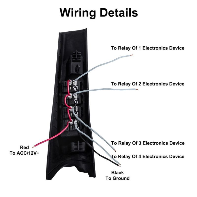 Left Hand a Pillar Switch Panel Kit with 4 LED Boat Rocker Switch for 07-15 Jeep Wrangler Jk