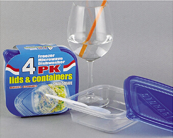 Sqaure Plastic Take Away Microwavable Food Container 34oz