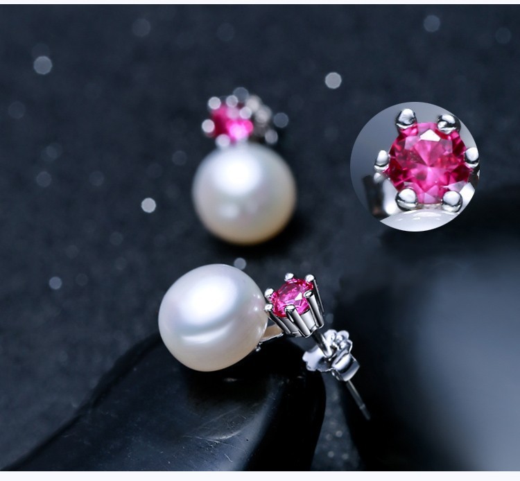 Natural Pearl Set Wedding Gift AAA 9-10mm Button and Drop Freshwater Pearl Set Jewelry