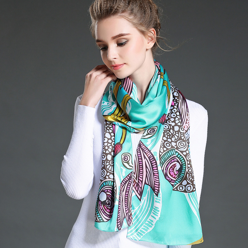 New Women True Silk Crepe Satin Long Scarf Shawl Factory