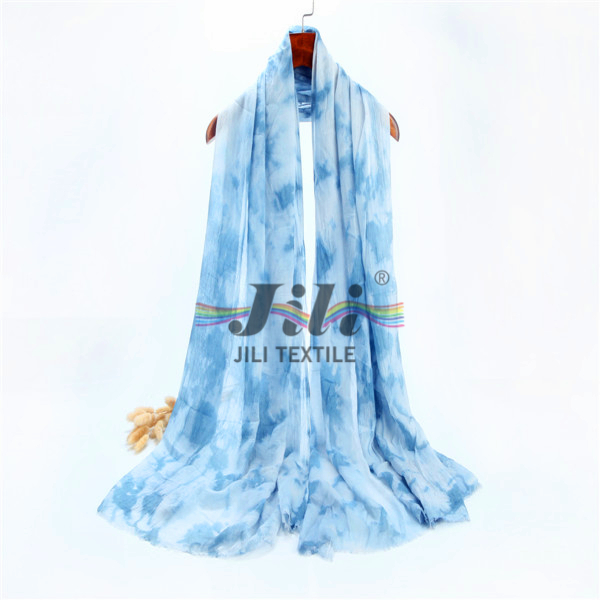 2016 Populor Hot Sale New Style Polyester Voile Tie Dye Scarf