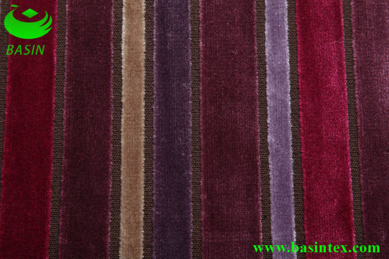 Stripe Velvet Sofa Fabric (BS4011)