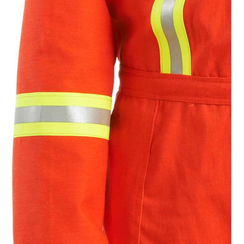 Mens Cotton Orange High Visibility Safety Coveralls