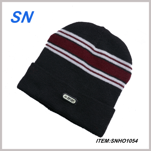 2013 Hot Sell Knitted Beanie Polyester Winter Men Hat