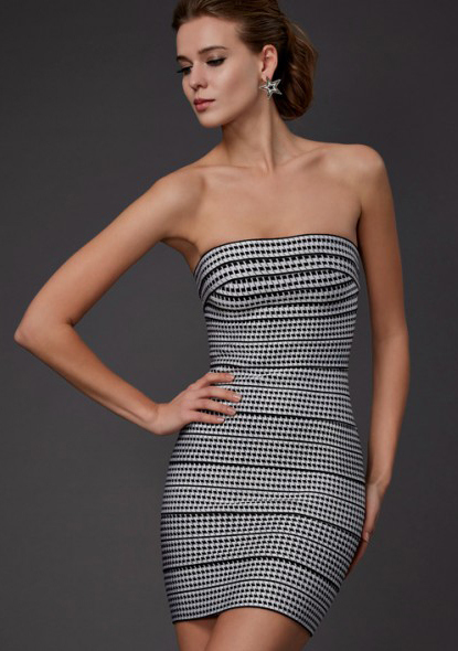 Sheath Column Short Mini Strapless Bandage Dresses