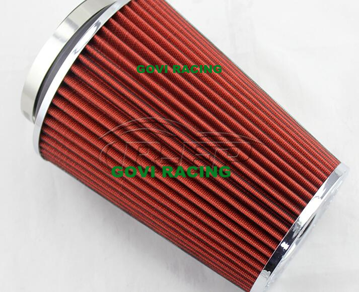 230mm Height Red Car Air Filter with 76mm/89mm/102mm Universal