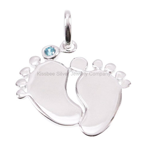 925 Silver Jewelry, High Polished Jewellerycute Footprint Pendant (KP3037)