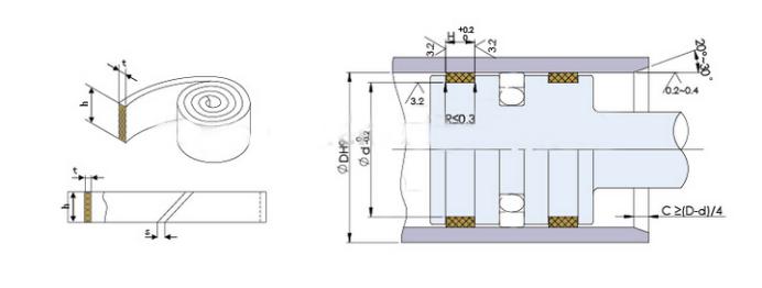 Polyester Fabric with Polyester Resin& PTFE or 40% Bronze Filled PTFE Wear Ring