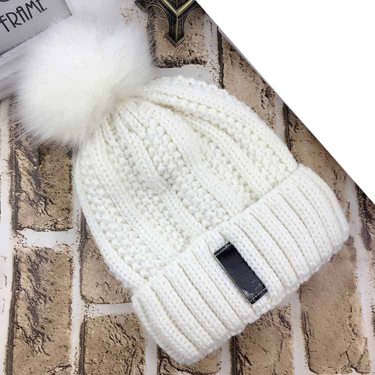 Womens Unisex Autumn Winter Warm Knitted Twisted Cable POM POM Caps Beanie Braided Hat (HW123)