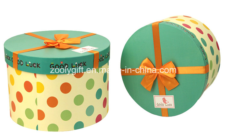 Custom Printing Paper Cardboard Gift Packing Round Boxes