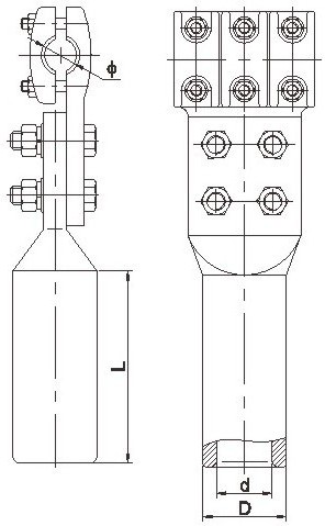 Tl Type Big Section Conductor T Connector