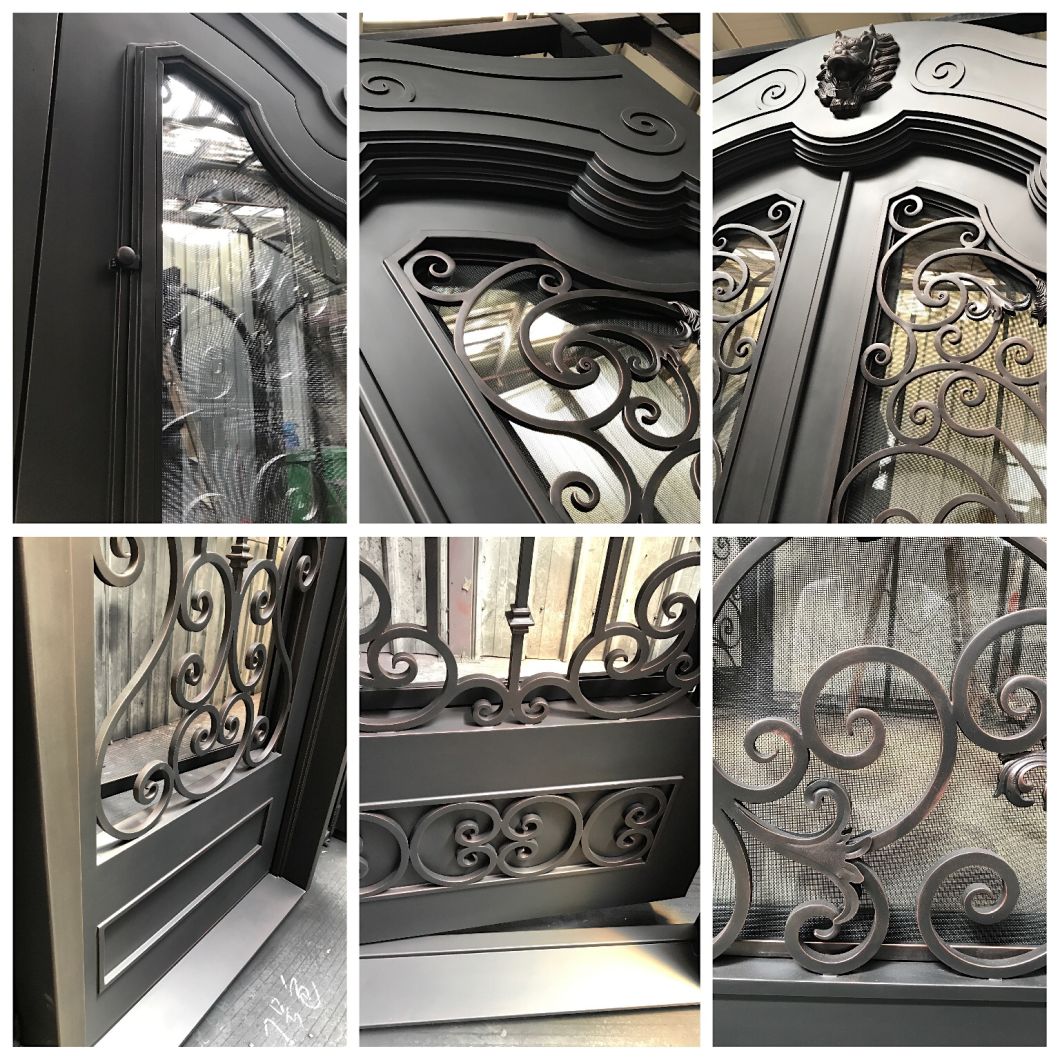 Forged Custom Exterior Door Wrought Iron Double Entry Doors