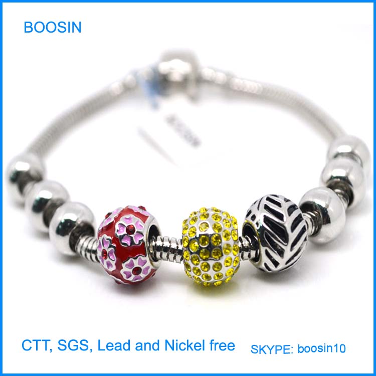 Custom Fashion Jewelry Rhinestone Charm, Bead Charm Bracelet Wholesale