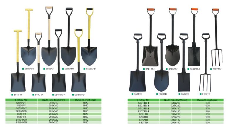 Fiberglass Handle Shovel Spade Fork Garden Tools