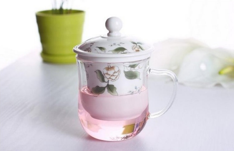 Mug for Tea, Glass Cup Hand Blown, 350ml Tea Cup