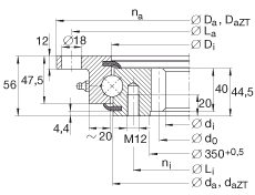 Flange Slewing Ring Bearing Detailed Technical Information (VLI200414N)