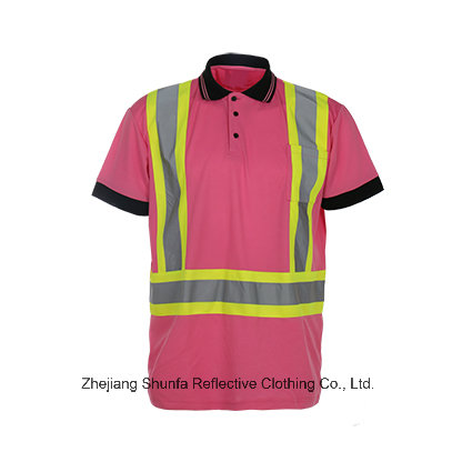 Class 2 High Visibility Reflective Safety T-Shirt with 100% Polyester Birdeye Mesh