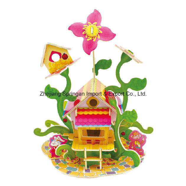 Wood Collectibles Toy for DIY Houses-Flower House
