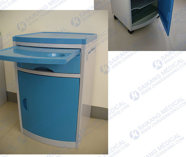 ABS Hospital Bedside Cabinet, Hospital Bed Table with Drawer (CE/FDA/ISO)