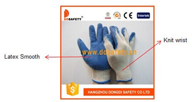 Cotton Latex Coating Smooth Finished Safety Working Glove Dkl315