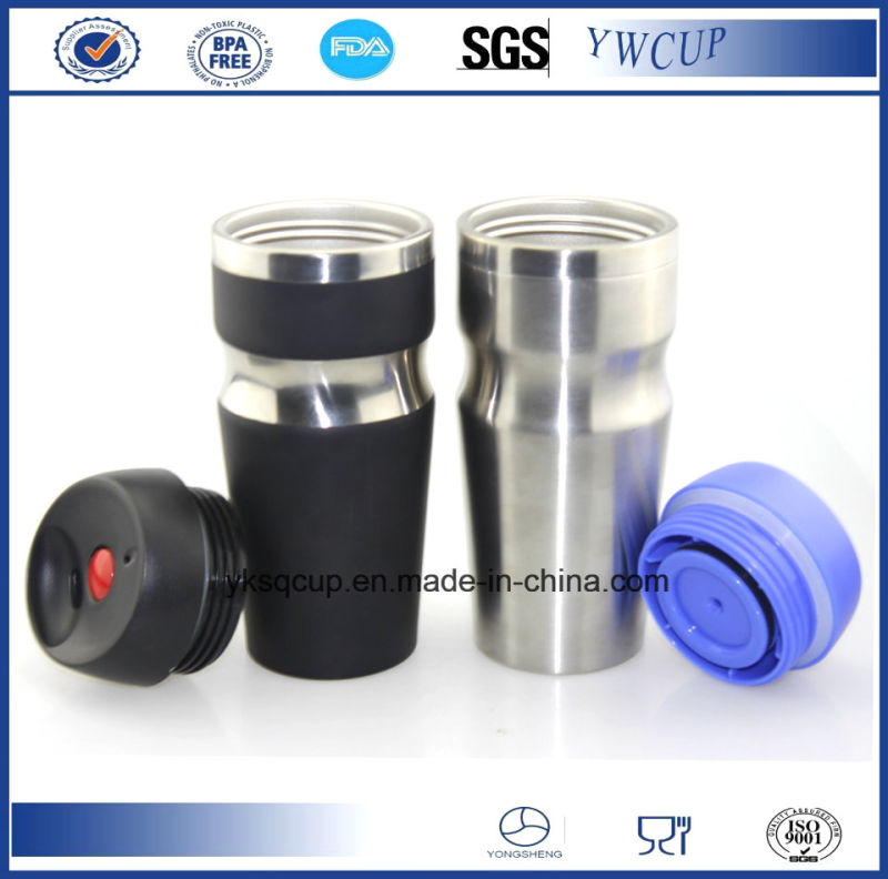 450ml Auto Seal 100% Leak Proof Double Wall Stainless Steel Auto Mug, Coffee Mug, Travel Mug with Custom Paint