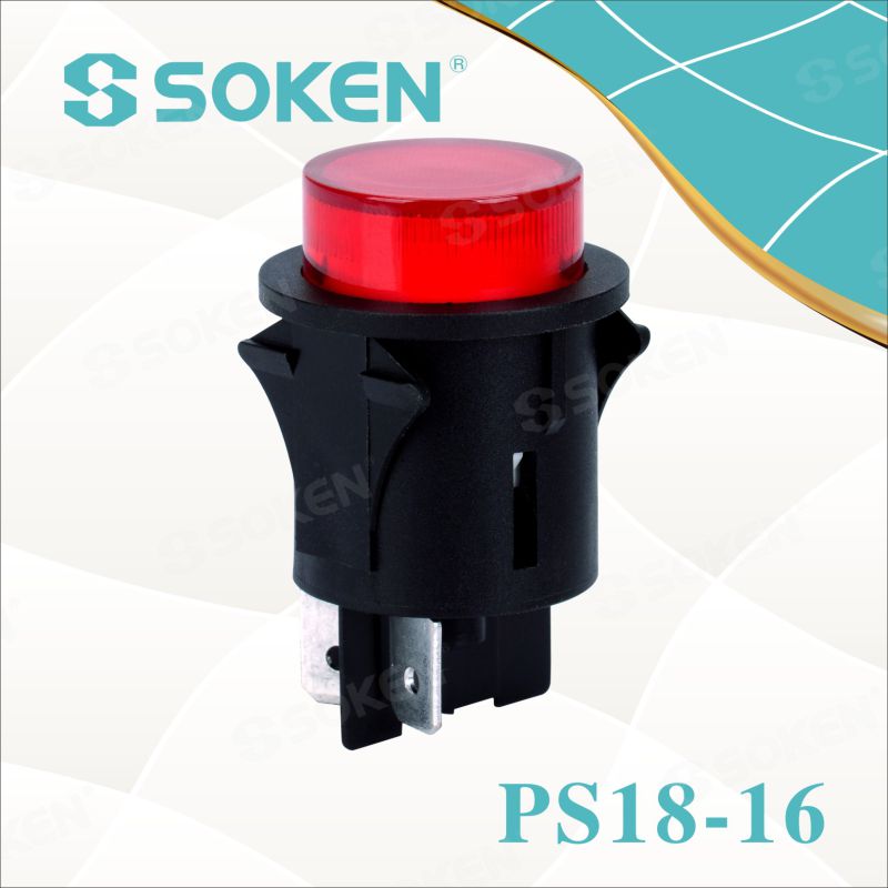 LED 1 Pole Push Button Switch in Red, Green, Orange