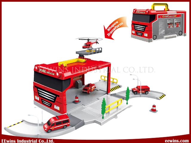 DIY Toys Fire Engine Play Set Storage Box Car