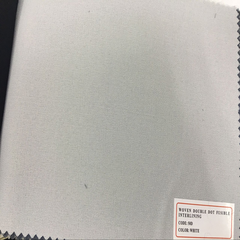 Custom Design Polyester Woven Fabric Double DOT Fusible Interlining for Garment