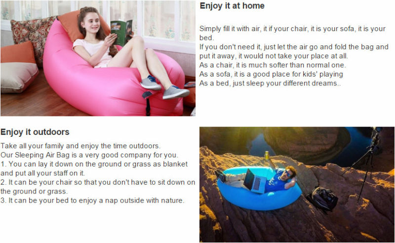 Fast Filling Drop Bean Shape Waterproof Inflatable Lazy Sofa /Bed/Hangout Lounge Sleeping Air Sofa