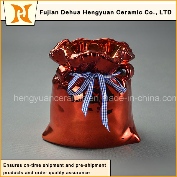 Electroplating Ceramic Big Bag Jar for Home Decoration