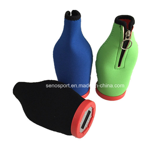 Promotion Neoprene Bottle Cooler with Bottle Opener (SNBC-02)