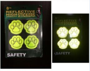 PVC Popular Dog Paws Safety Reflective Sticker