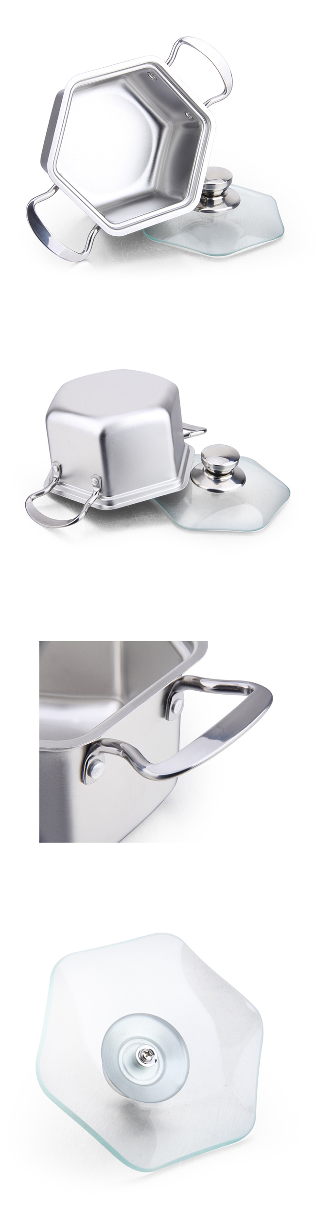 304 18/8 Stainless Steel Hexagon Stock Pot & Soup Pot