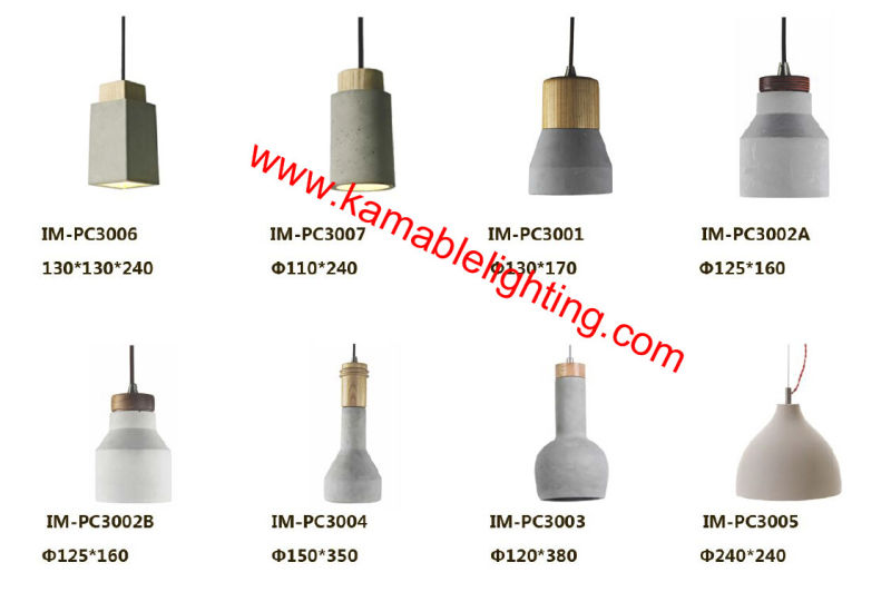 New Product Ash Wood Cement Pendant Lights (PC3004)