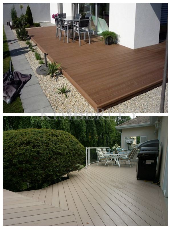 100% Recycled 150*25mm Green Material Garden Use WPC Decking Floor