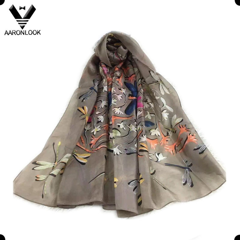 2016 New Fashion Design Silk Dragonfly Summer Spring Scarf