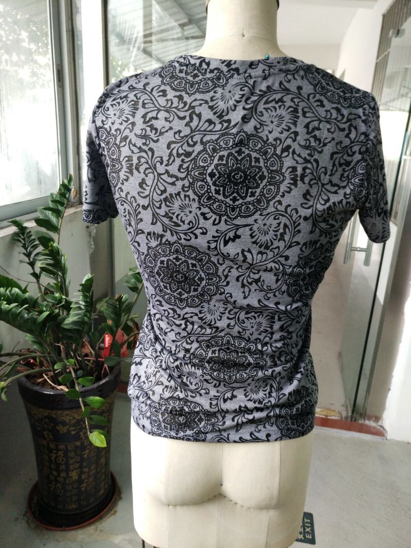 Summer Flower Printed Embroidered Attractive Women's T-Shirt